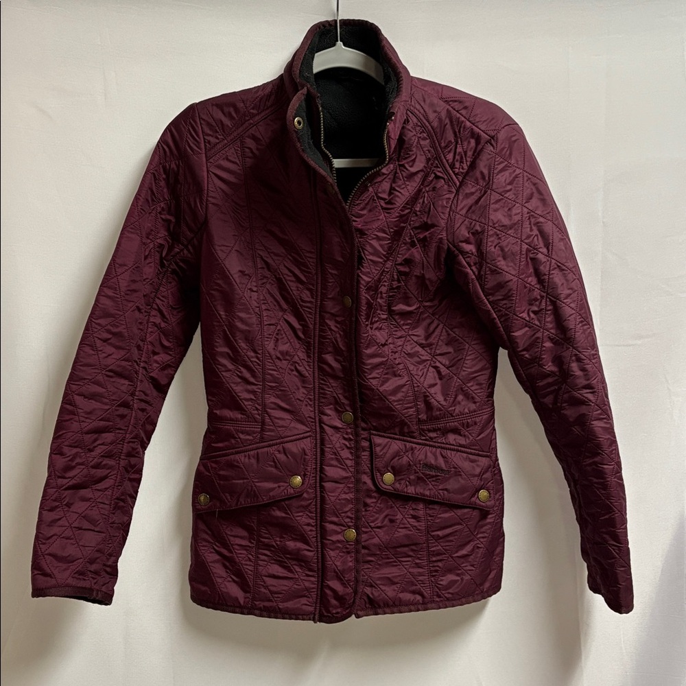 Barbour Cavalry Polarquilt Jacket Dark Plum Size 6